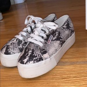Superga Platform Snakeskin Sneakers